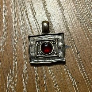 Lia Sophia, slide, bronze and color with red stone